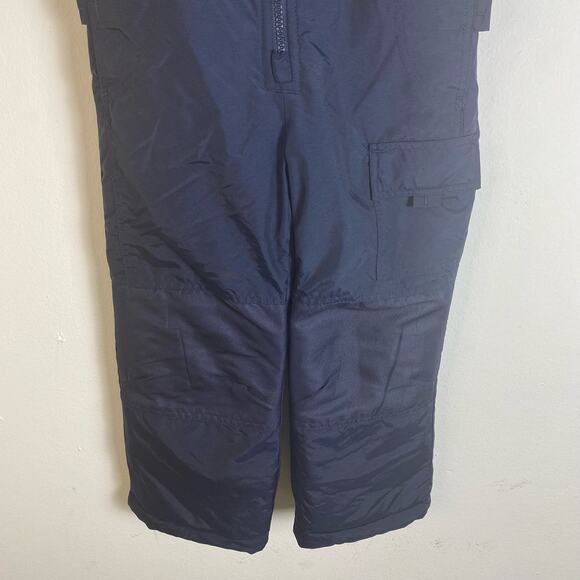 London Fog Kids Size 4 Snow Bib Overalls Front Zip Insulated Ski Pant Navy Blue - Picture 3 of 9